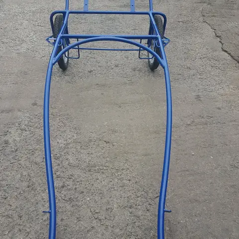 Tubular steel frame painted blue