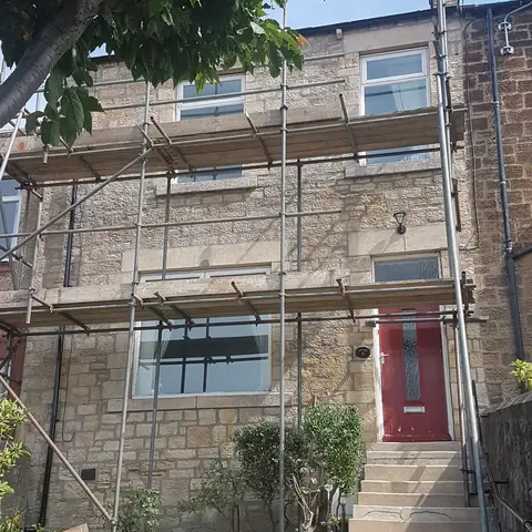 Stone terraced house after cleaning