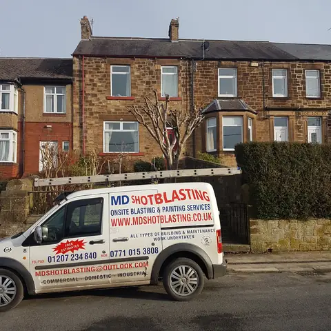 MD shotblasting van at stone terraces