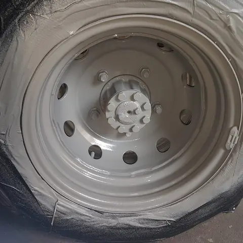 Commercial wheel blasted and primed