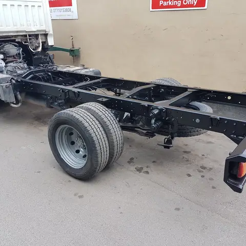 Lorry chassis painted black side view