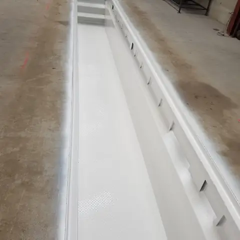 Steel channel coated after blasting