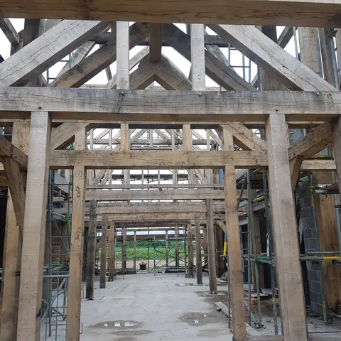 Oak frame hall after cleaning