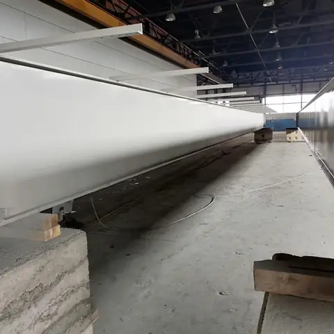 Long steel beam primed grey