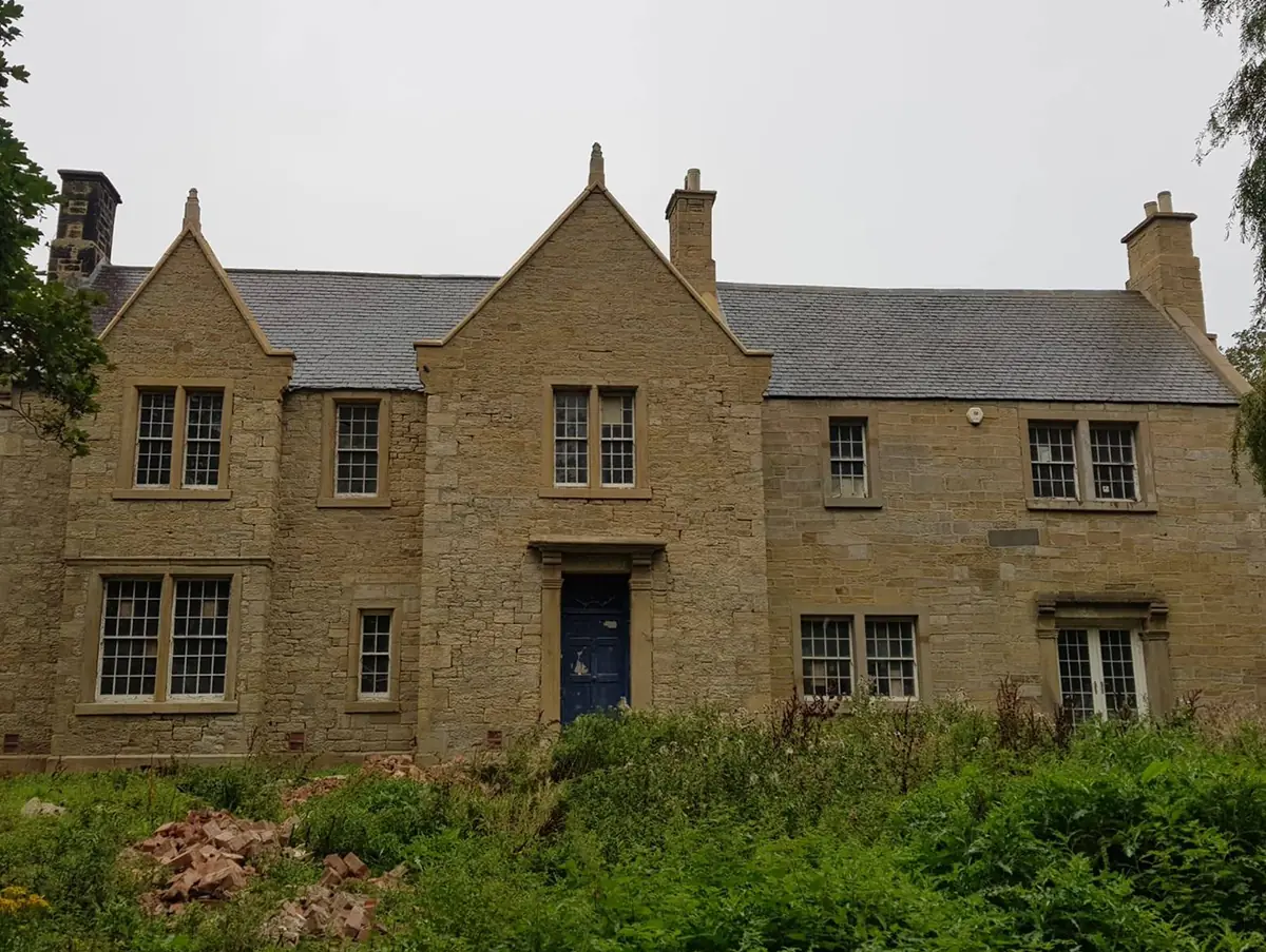 Sandstone house after stone cleaning